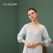 微瑕疵捡漏 BRIDA嘉德丽亚睡裙女棉中长裙圆领甜美家居服