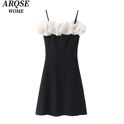 艾诺丝旺京官方旗舰店2025春夏季新款时尚荷叶边吊带连衣裙女9001