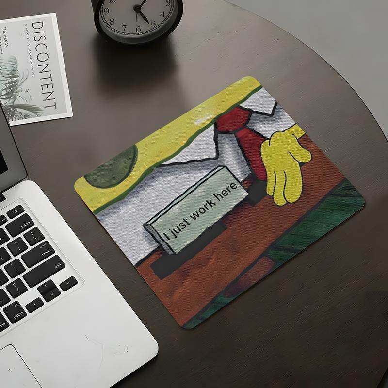海棉宝宝鼠标垫橡胶书桌垫学习办公桌面垫黑白抽象图案圆形方形