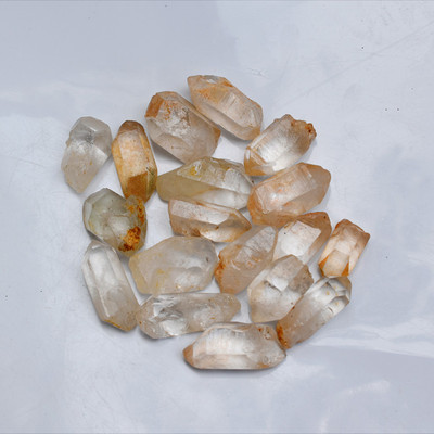 天然单晶体小柱雕刻料原石天然白水晶原石摆件六棱柱原矿标本包邮