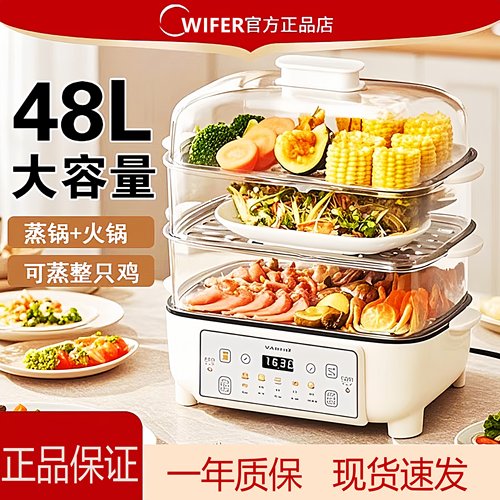 WIFER不锈钢电蒸锅多功能家用三