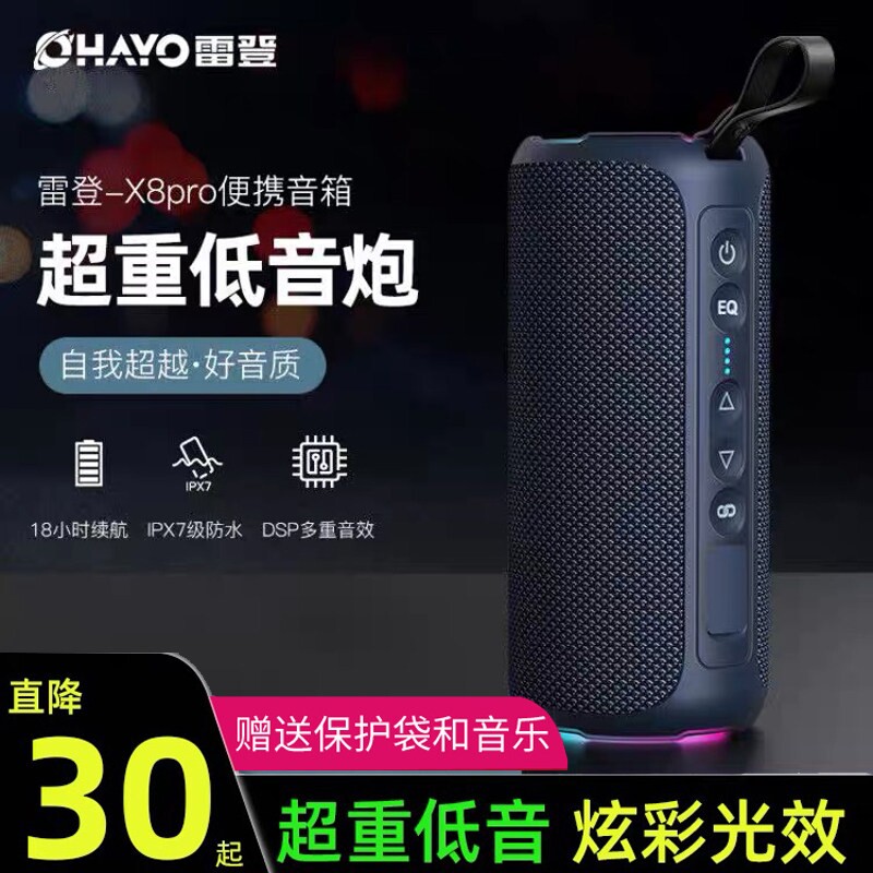 雷登X8pro新款蓝牙音箱双喇叭手