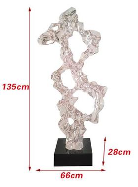 现代抽象大型透明树脂雕塑太湖石摆件酒店售楼处样板间软装工艺品