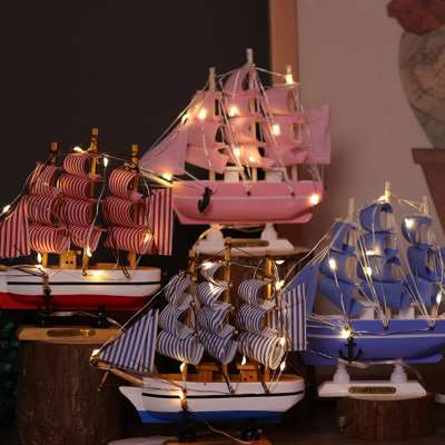 一帆风顺帆船摆件实木工艺品木船模型送男友闺蜜生日礼物特别实用