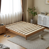 全实木榻榻米床榉木无床头齐边北欧原木风1米5小户型单双人悬浮床