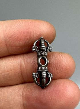 特价西藏寒铁五股金刚杵配件藏式手串背云配珠小卡子吊坠记子头珠