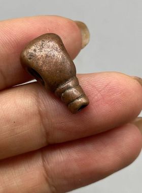 藏式手工复古工艺紫金利马铜佛珠三通配饰文玩菩提铜托甲佛头配件