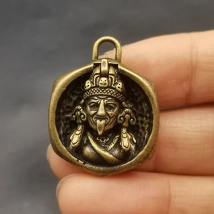 藏式手工复古工艺紫金利马铜佛珠三通配饰文玩菩提铜托甲佛头配件