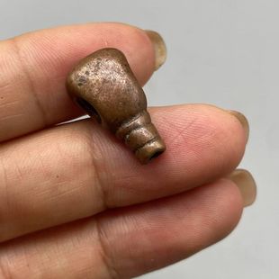 藏式手工复古工艺紫金利马铜佛珠三通配饰文玩菩提铜托甲佛头配件