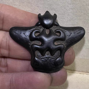 仿古西藏手工天铁大鹏鸟吊坠藏式陨铁陨石托甲包挂佛珠DIY配件