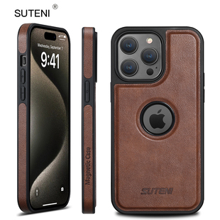 17Air苹果16promax手机壳Magsafe磁吸15plus真皮革iPhone14pm保护壳全包防摔13皮套原装原厂12商务适用轻奢男