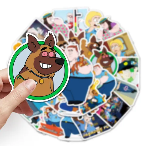 DIYINS风贴纸滑板车装饰50卡通警局贴画张笔记本电脑天堂镇行李箱