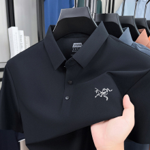 夏季新款正品始祖刺绣鸟短袖polo衫男冰丝凉感速干休闲半袖t恤衫