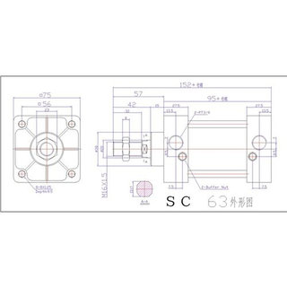 SC标准气缸SC63*25X50X75X100X125X150X175X200X250X300X400气缸*