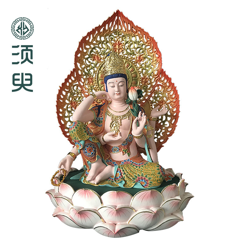 密宗木雕如意轮观音摆件