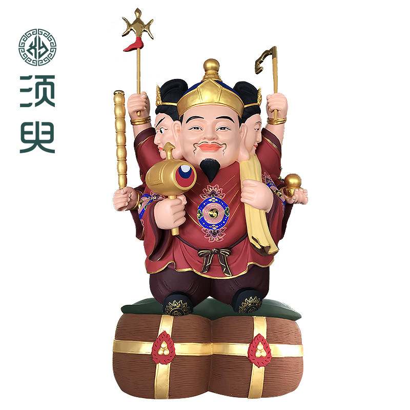 寺庙佛堂家用木雕三面大黑天