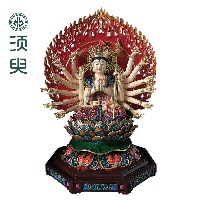 准提佛母像木雕佛像摆件