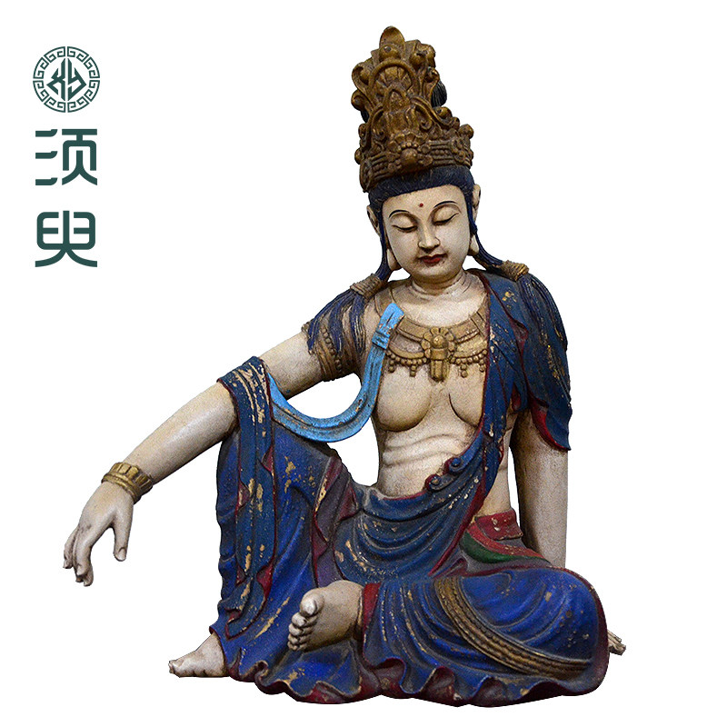 自在观音木雕佛像禅意观音