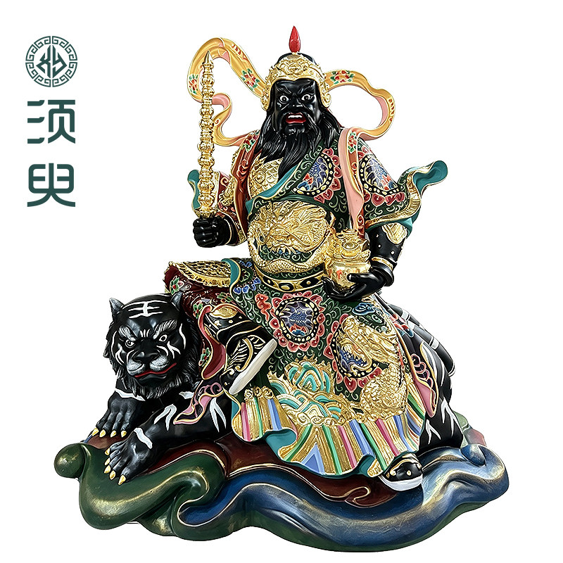 木雕武财神赵公明招财神像摆件