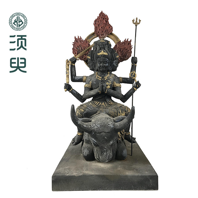 大威德明王木雕佛像摆件