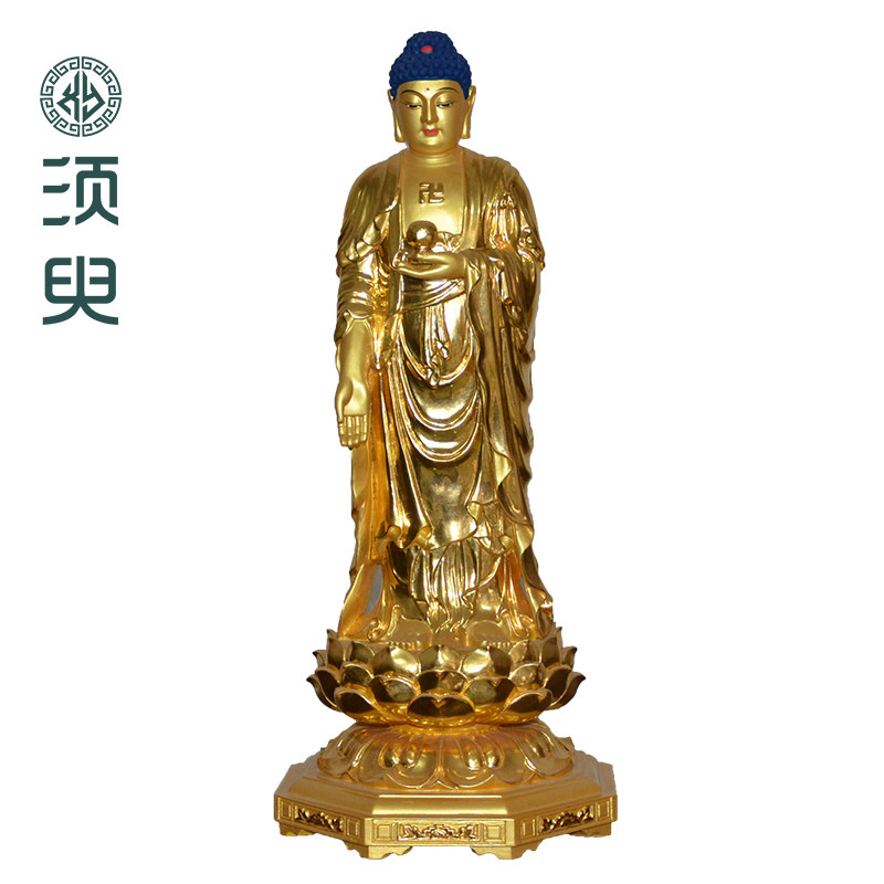 木雕阿弥陀佛像寺庙工艺品摆件