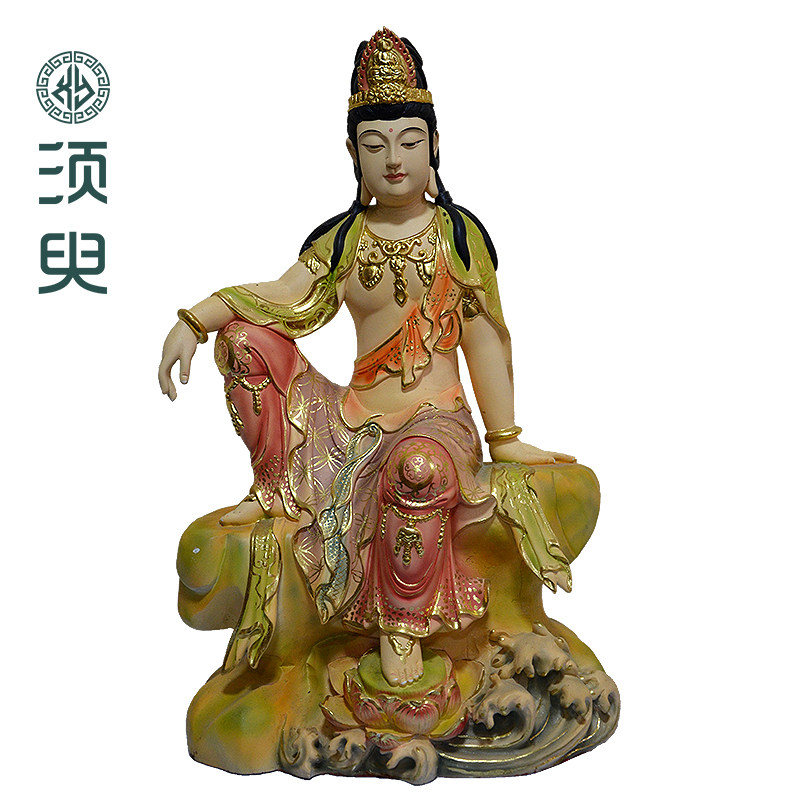 自在观音木雕佛像禅意观音