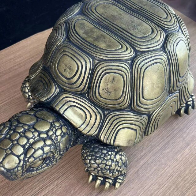 庭院仿古招财乌龟摆件居家装饰风水必备合成石非纯铜45*30*23CM