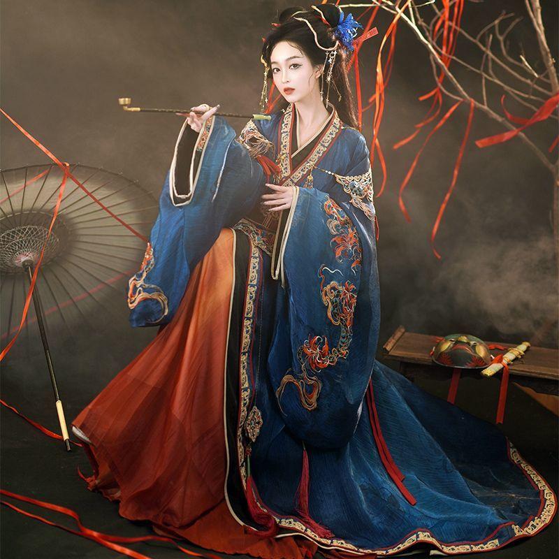 女战国袍马山楚墓直裾汉服半身裙