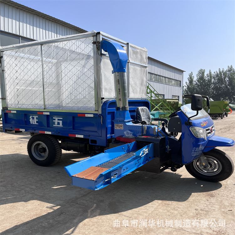 28马力机动三轮车载流动铡草车农用户外加工青贮秸秆揉丝铡草机