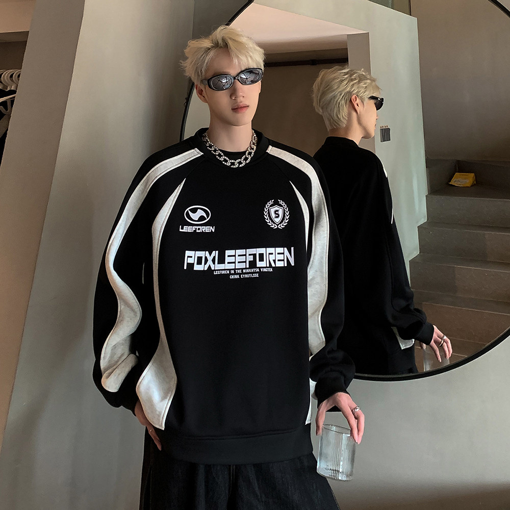 卫衣男士2025秋冬季新款美式高街重磅青少年潮牌圆领宽松男生外套