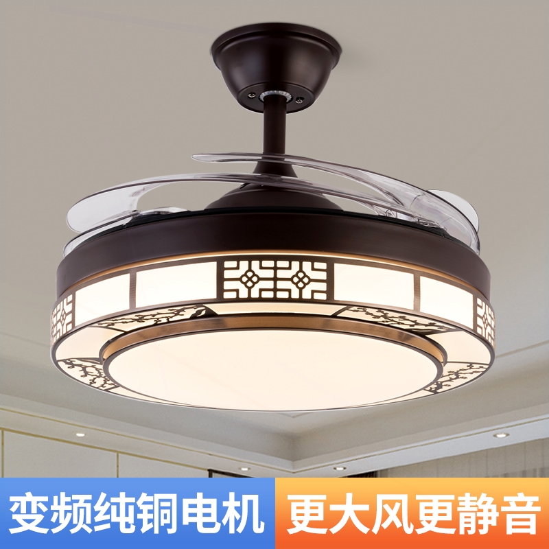 2025新款餐厅风扇灯吊扇灯客厅卧现代中式家用室带电风扇吊灯一体