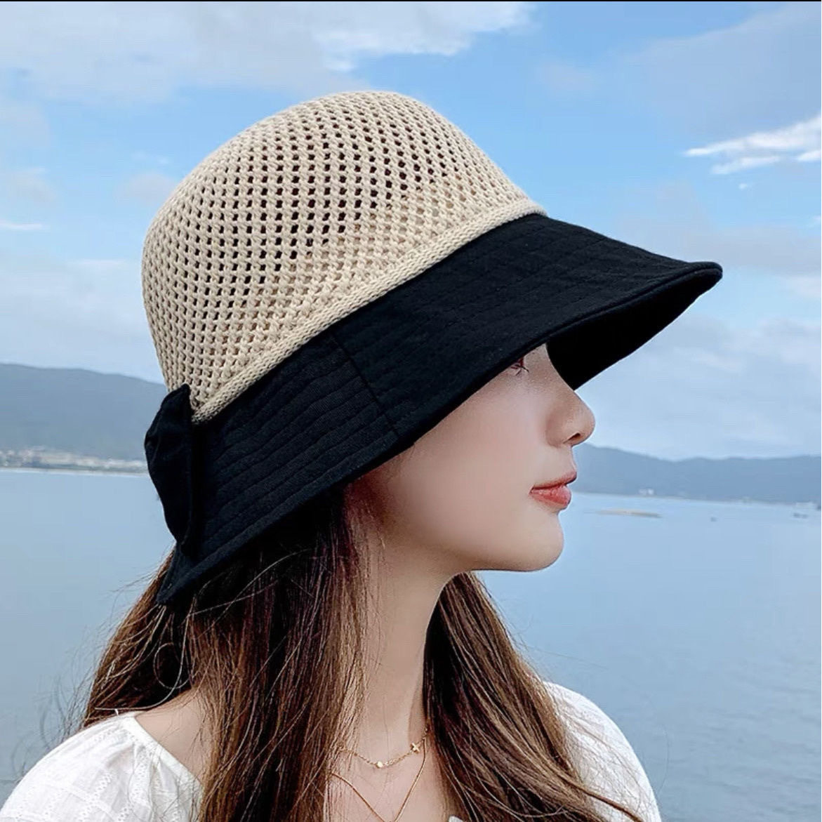 遮新款女士韩版潮百搭夏季遮脸防晒紫外线春秋编织渔夫帽太阳帽子
