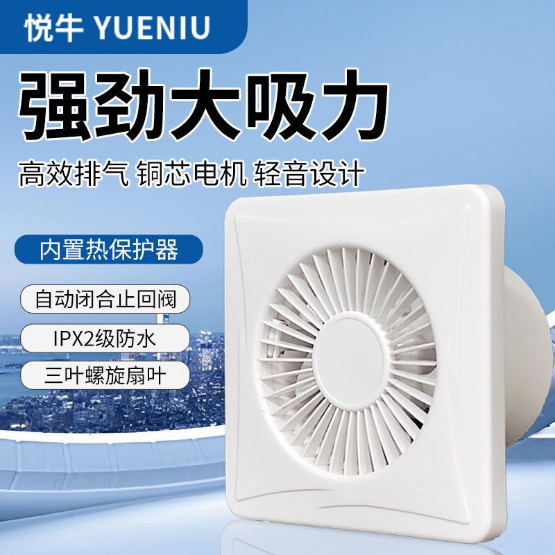 橱窗隔墙式排气扇静音浴室太阳花