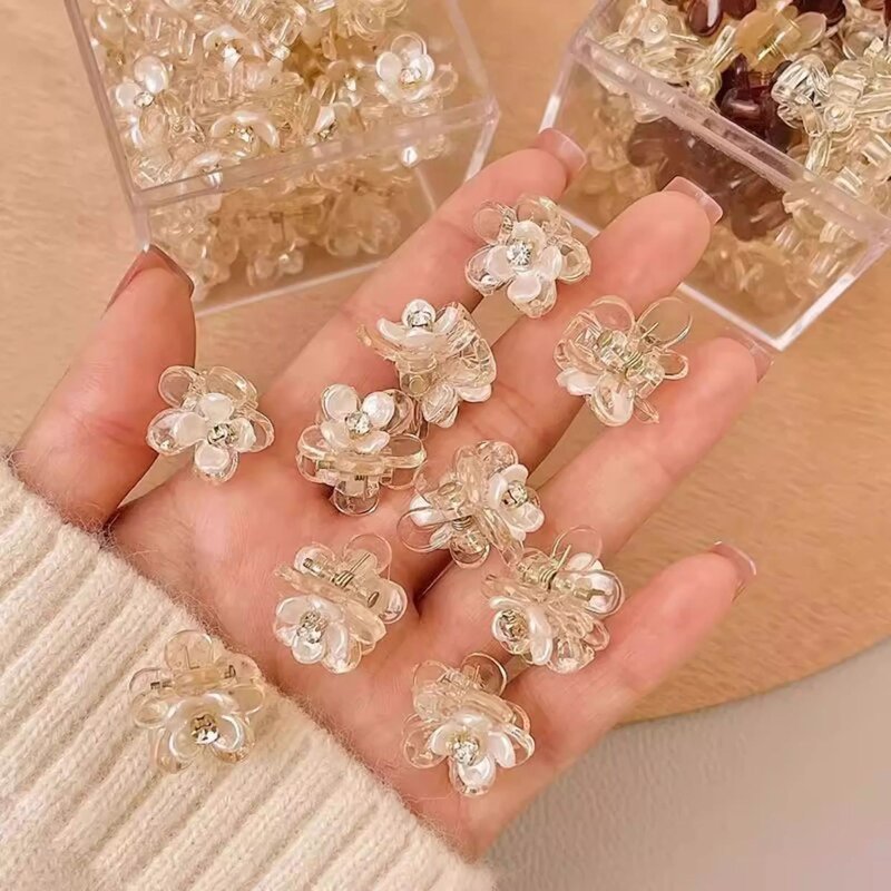 新款花朵抓夹刘海夹小号迷你碎发前额头顶边夹子ins森女系编发饰