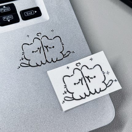 新款贴脸小猫咪3d立体金属贴龙猫手机平板笔记本电脑耳机装饰贴纸