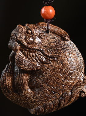 达拉干沉水级沉香挂件吊坠雕刻鳌鱼重约7克保真文玩男女款吊坠