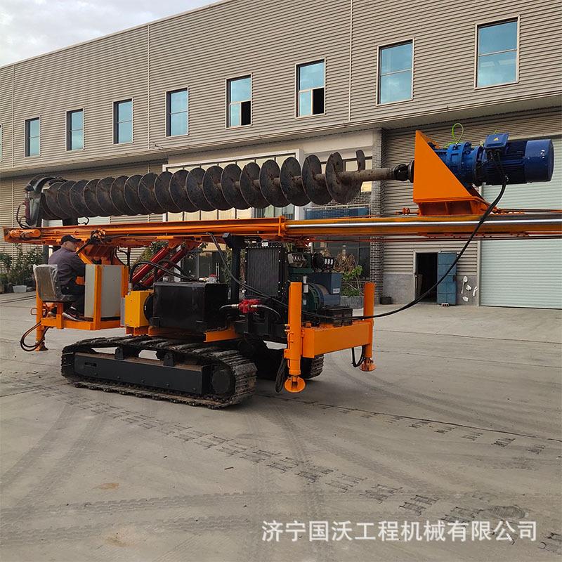 厂家生产履带长螺旋抗浮锚杆钻机 6米10米地基打桩机价格