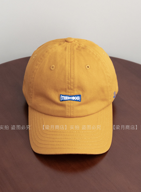 [梁月商店]美式街头姜黄色软顶鸭舌帽女字母刺绣潮牌遮阳棒球帽子