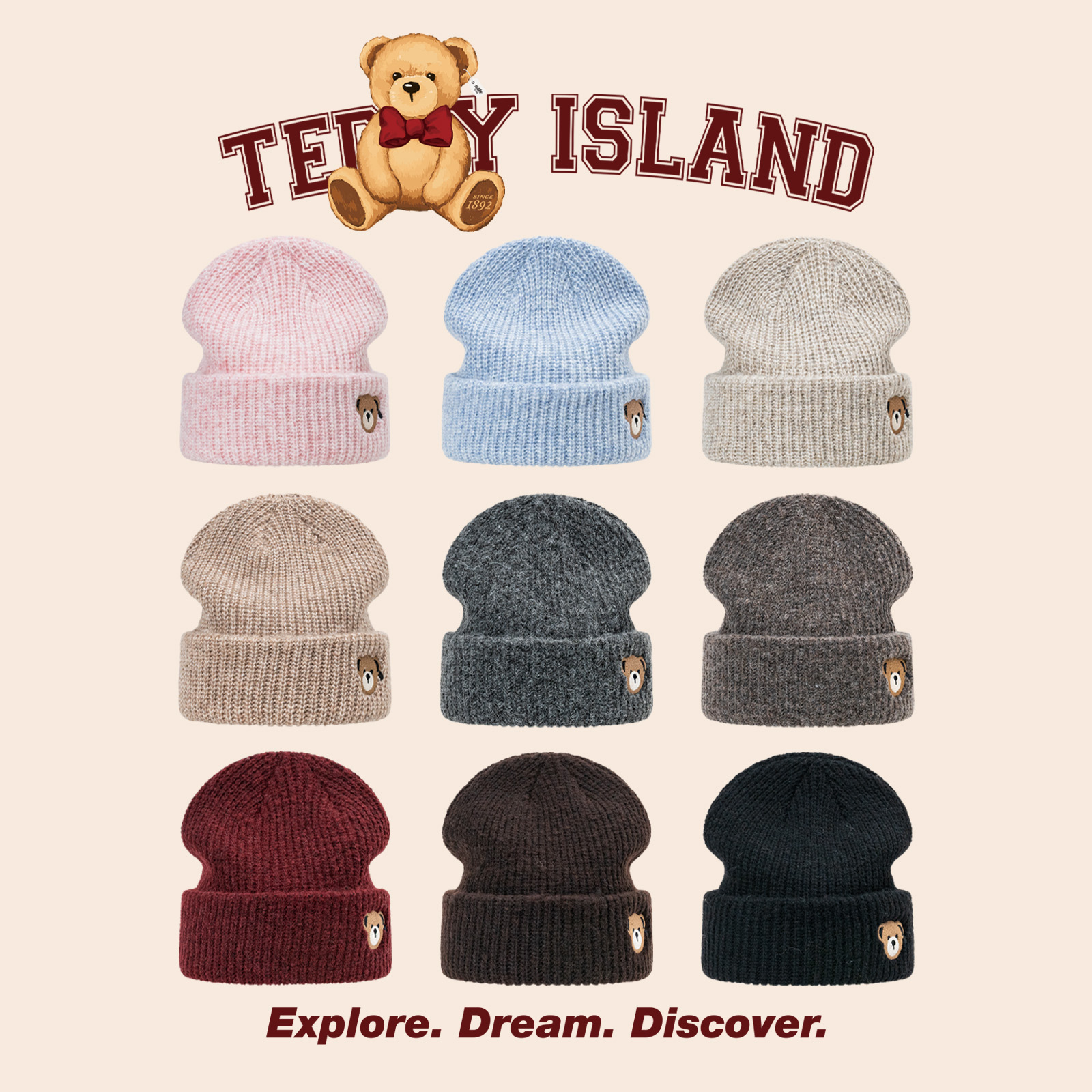 TeddyIsland小熊针织帽