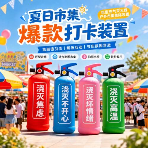 网红打卡搞怪灭火器气模拍照道具
