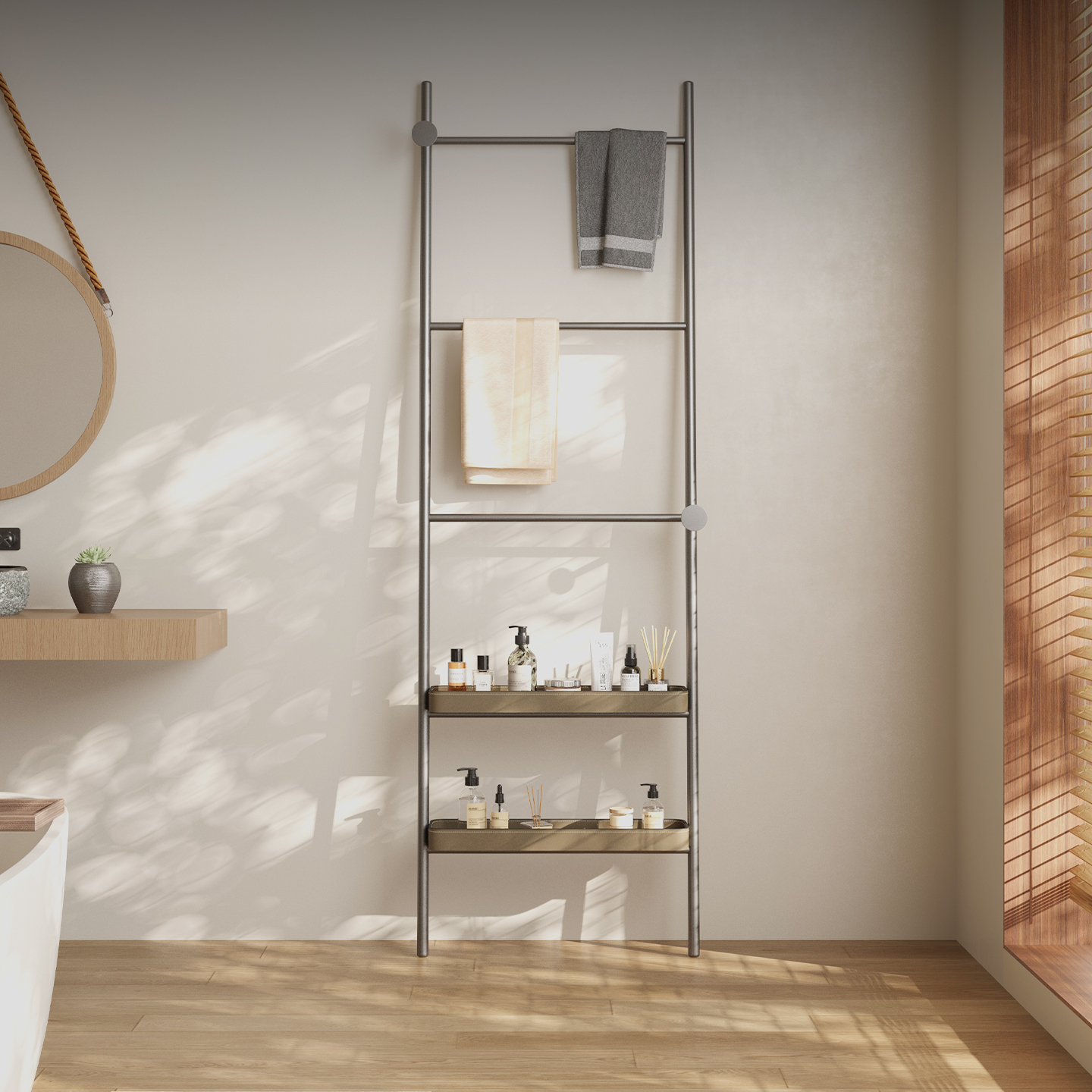 意式轻奢不锈钢浴室置物架