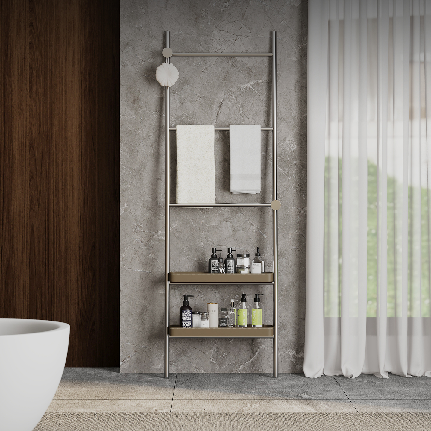 意式浴室落地置物架多层收纳架