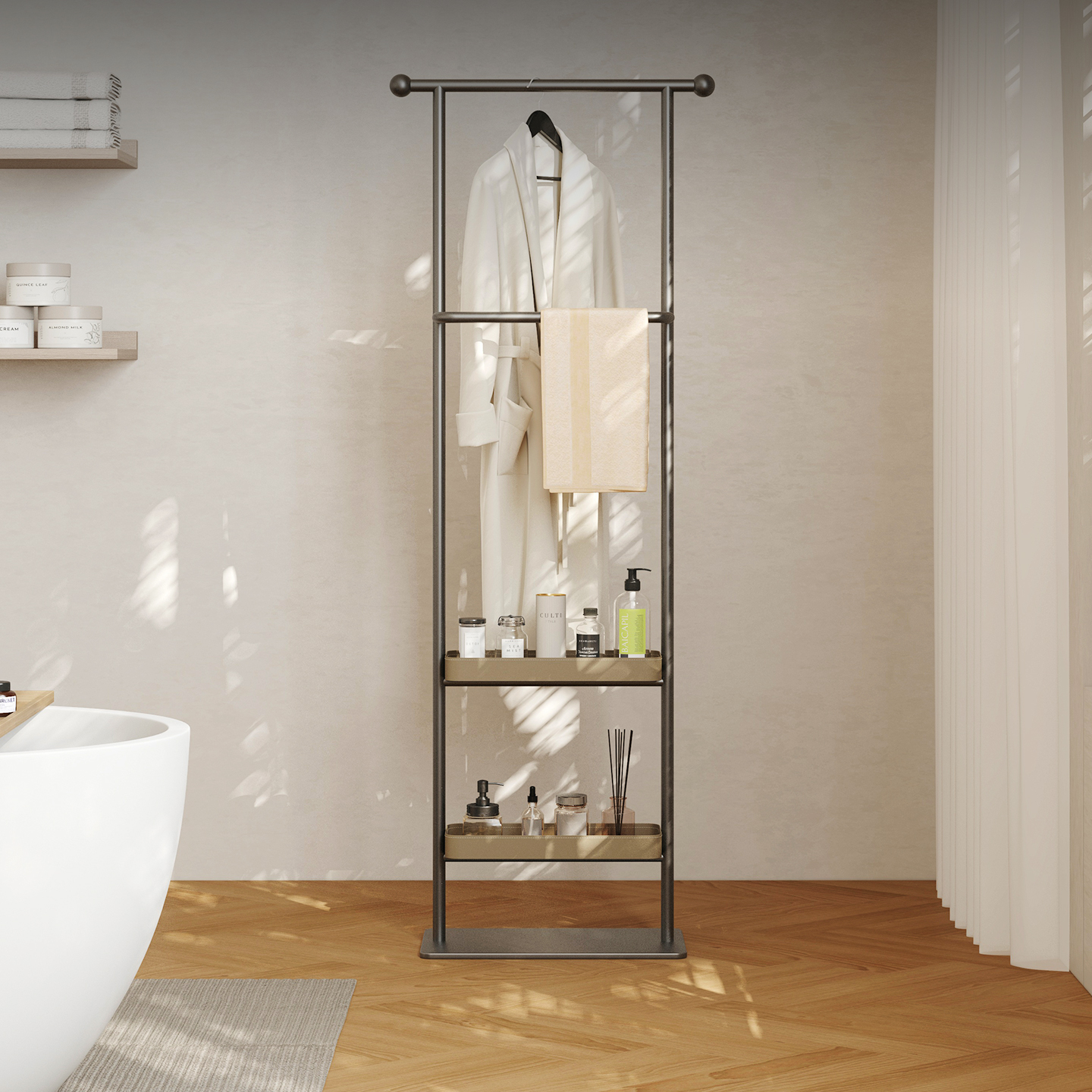 意式极简多层置物架免打孔