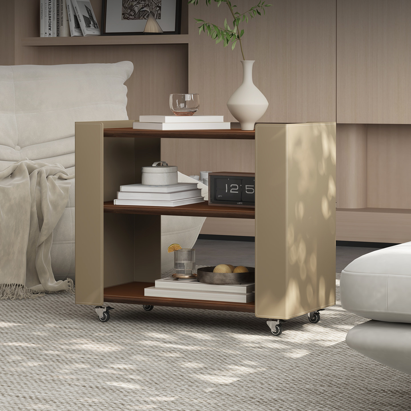 意式极简可移动茶几客厅家用多层收纳边柜多功能小推车小户型边几,住宅家具,茶几,淘宝优惠券,粉丝福利购,淘宝优惠卷