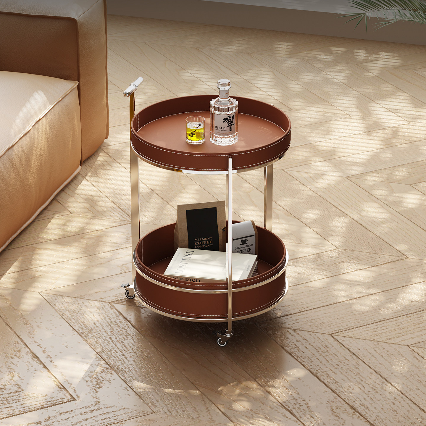 意式极简客厅复古移动边几轻奢高级感不锈钢可移动客厅沙发小推车,住宅家具,移动边几/推车,淘宝优惠券,粉丝福利购,淘宝优惠卷