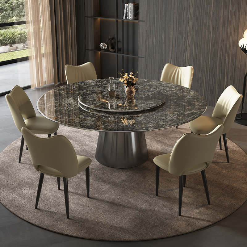 天然大理石铂金钻奢石餐桌高级感
