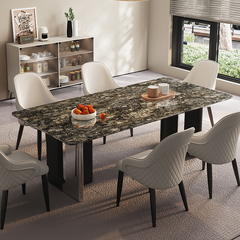 轻奢高端家用天然大理石餐桌