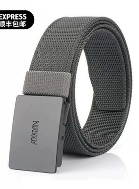 日本进口MUl男尼龙腰带自动扣帆布皮带平滑扣工装牛仔裤新款年轻