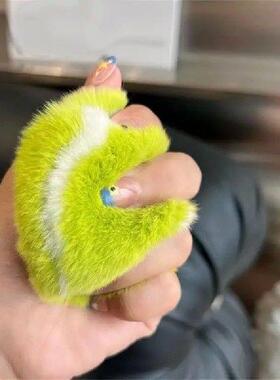 Cute Tennis Ball Keychains Mini Green Tennis Plush Ball