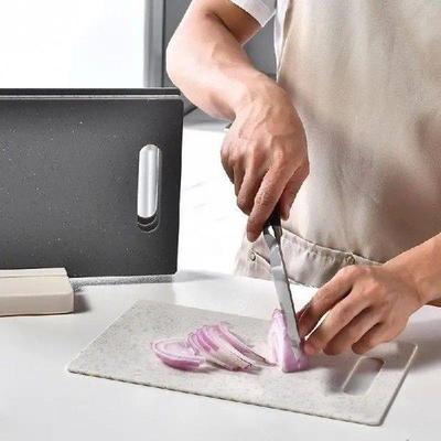 Marbling Chopping Board with Holder Plastic Food Cutting